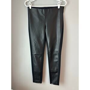 Lauren Ralph Lauren Women Faux Leather Leggings Black FRONT PONTE PLEATHER POLO